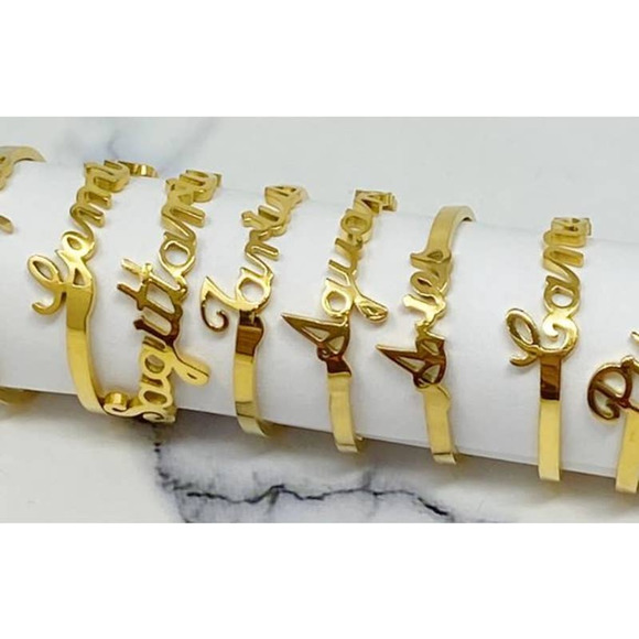 Libra Zodiac Scripted Stacking Layering Ring - Picture 4 of 5